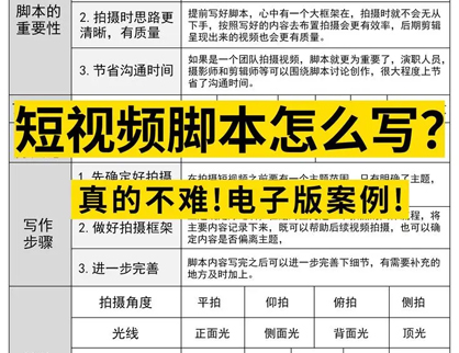 短视频内容脚本应该如何编写？